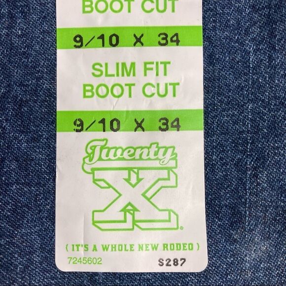 WRANGLER JEAN Co. Twenty X (20X), Lower‎ Rise Boot Cut Jeans, Sz 9/10 X34, New - Picture 9 of 13